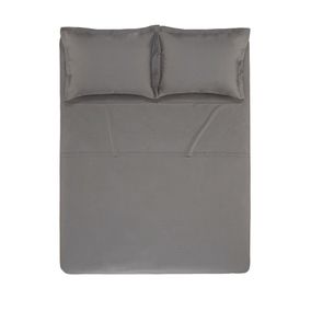 Juego de sábanas Karsten Liss 2 plazas 180 hilos Gris