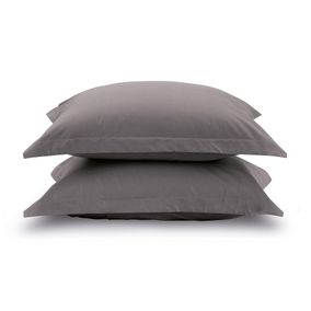 Juego de fundas de almohada Karsten Liss 180 hilos Gris