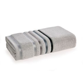 Sábana de baño Karsten Lumina 500gr 86 x 150 cm Gris Perla/Gris