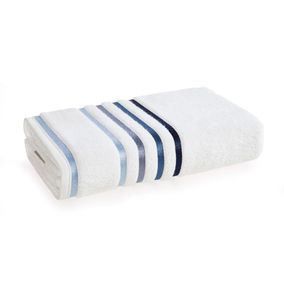 Toalla de baño Karsten Lumina 500gr 70 x 140 cm Blanca/Azul