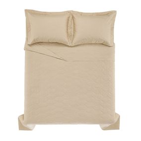 Cubrecama Karsten Liss Súper King 180 hilos Beige