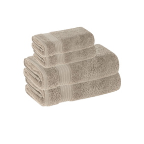 Set toalla baño 4 piezas 600gr 100% algodón gris